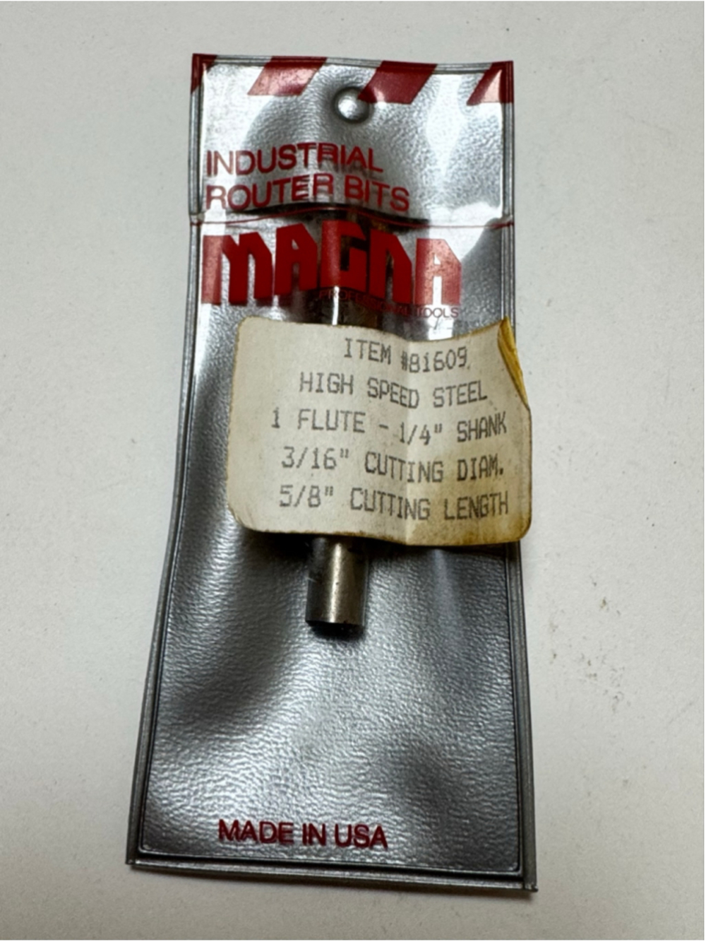 Magna Industrial High Speed Steel HSS Router Bit 3/16" Diameter 1/4" Shank